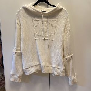 Chanel Ivory CC logo knitted Sweatshirt sz 40